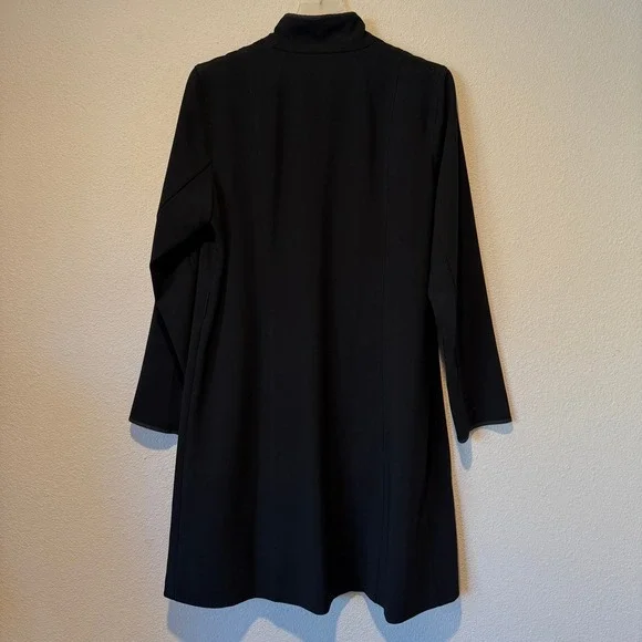 Marina Rinaldi Voyage Italy Black Coat‎ Long Sleeve Zip Up Women's